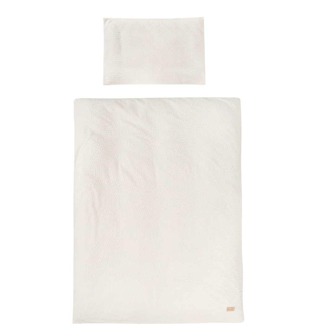 Parure de lit bébé en coton biologique blanc