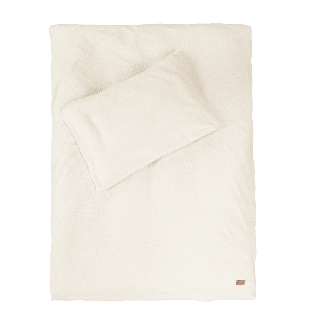 Parure de lit bébé en coton biologique blanc