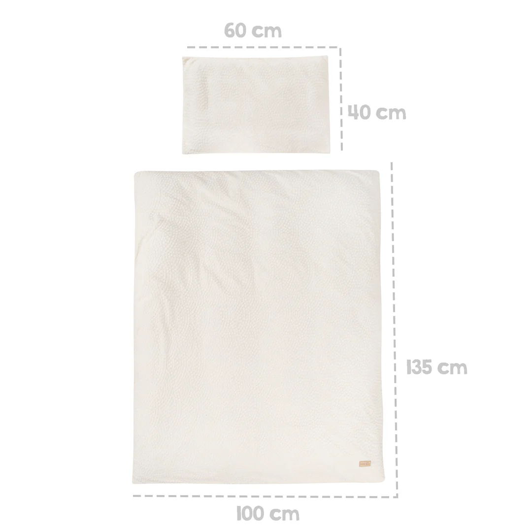 Parure de lit bébé en coton biologique blanc