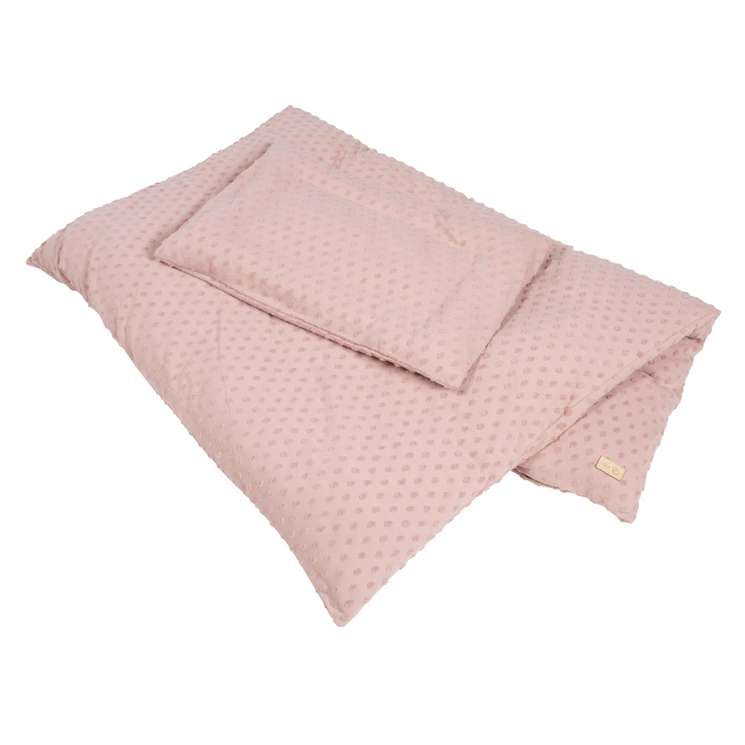 Parure de lit bébé en coton bio rose