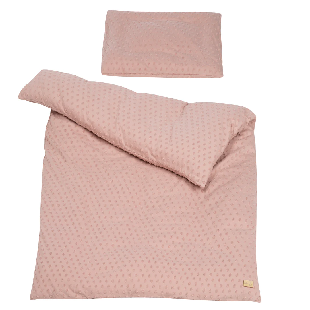 Parure de lit bébé en coton bio rose