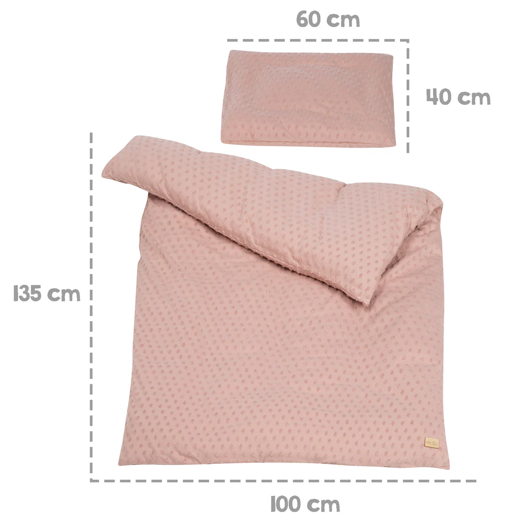 Parure de lit bébé en coton bio rose