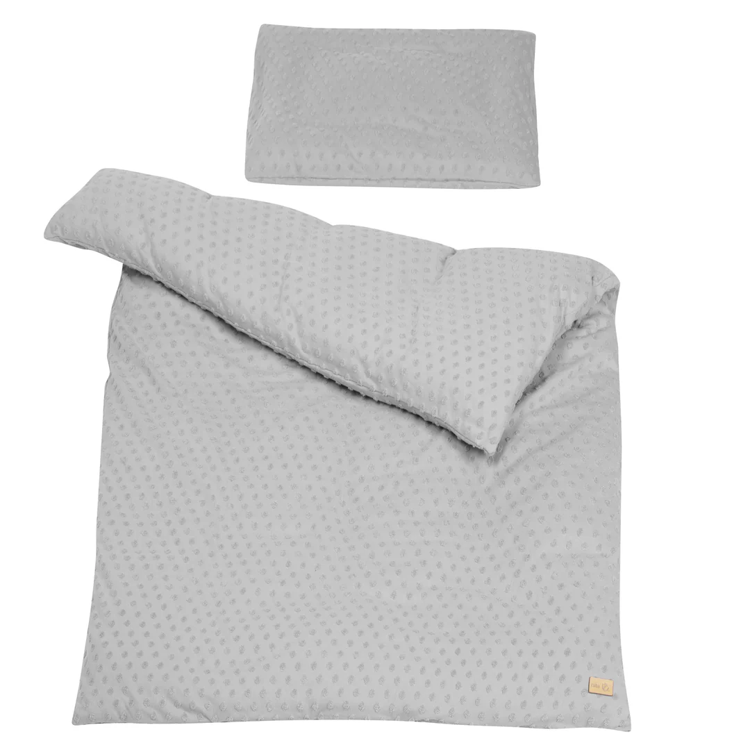 Parure de lit bébé en coton bio gris