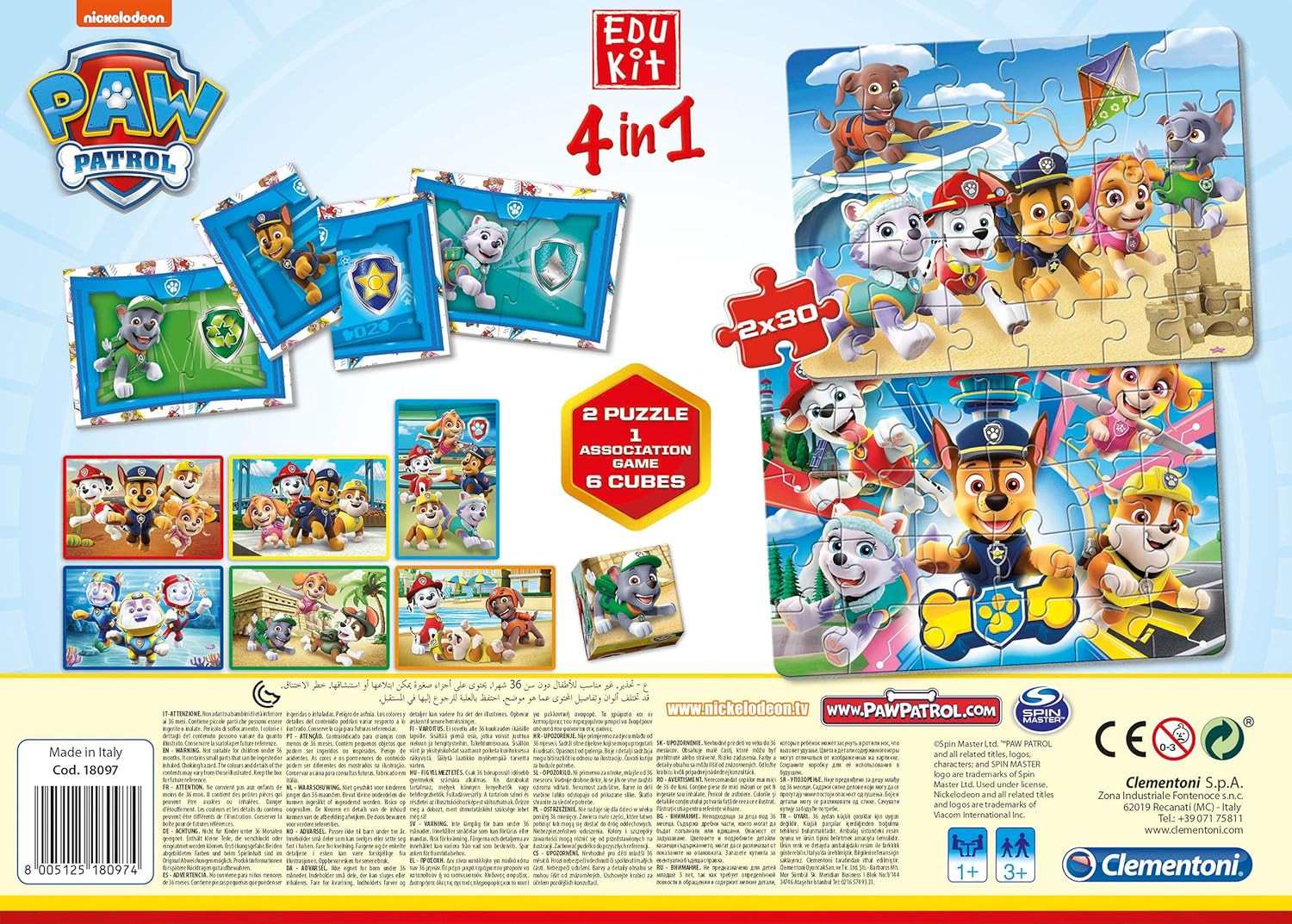 Clementoni - 18097 - Edukit 4 in 1 - Paw Patrol