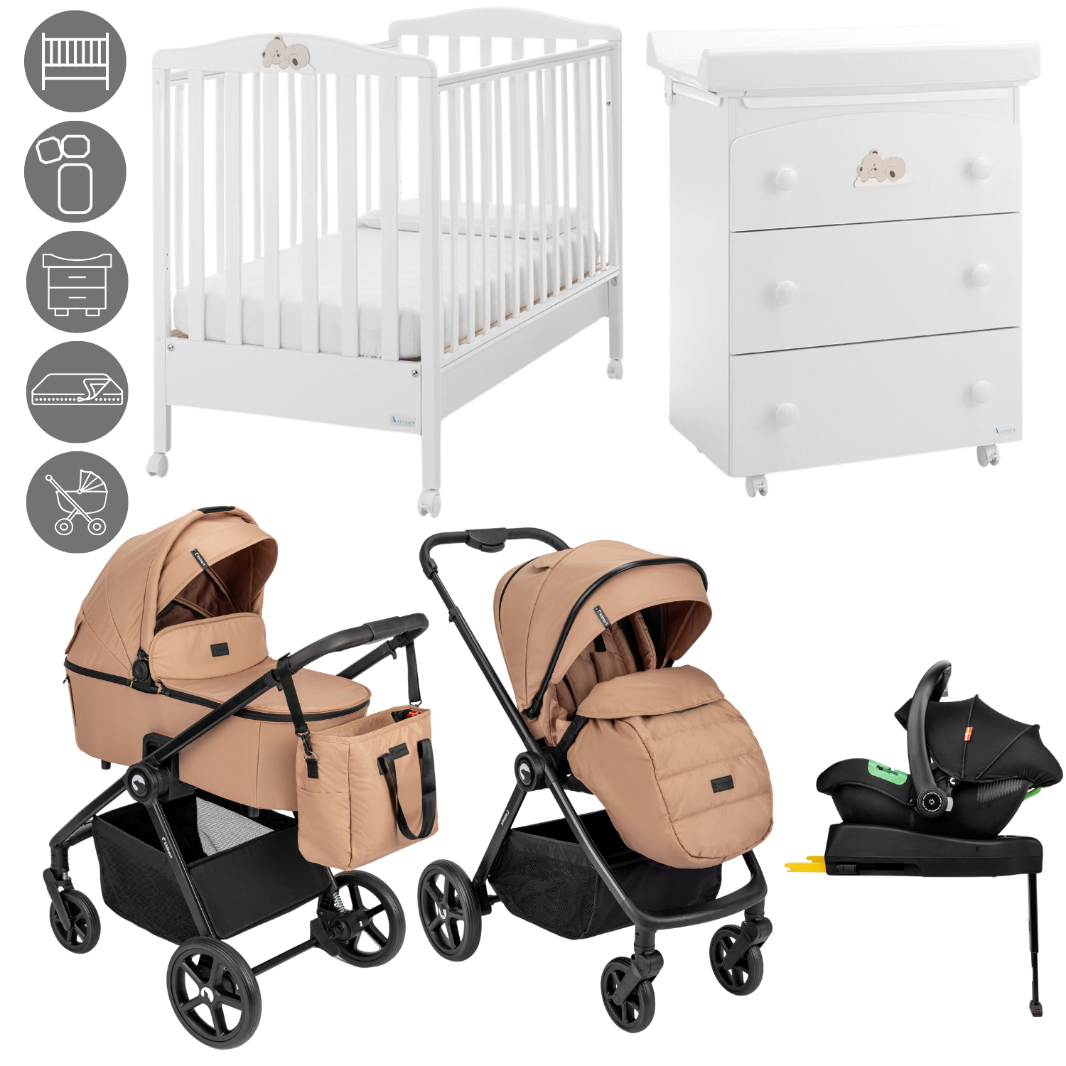 Dormitorio Tiffany - Completo con trío 4 en 1