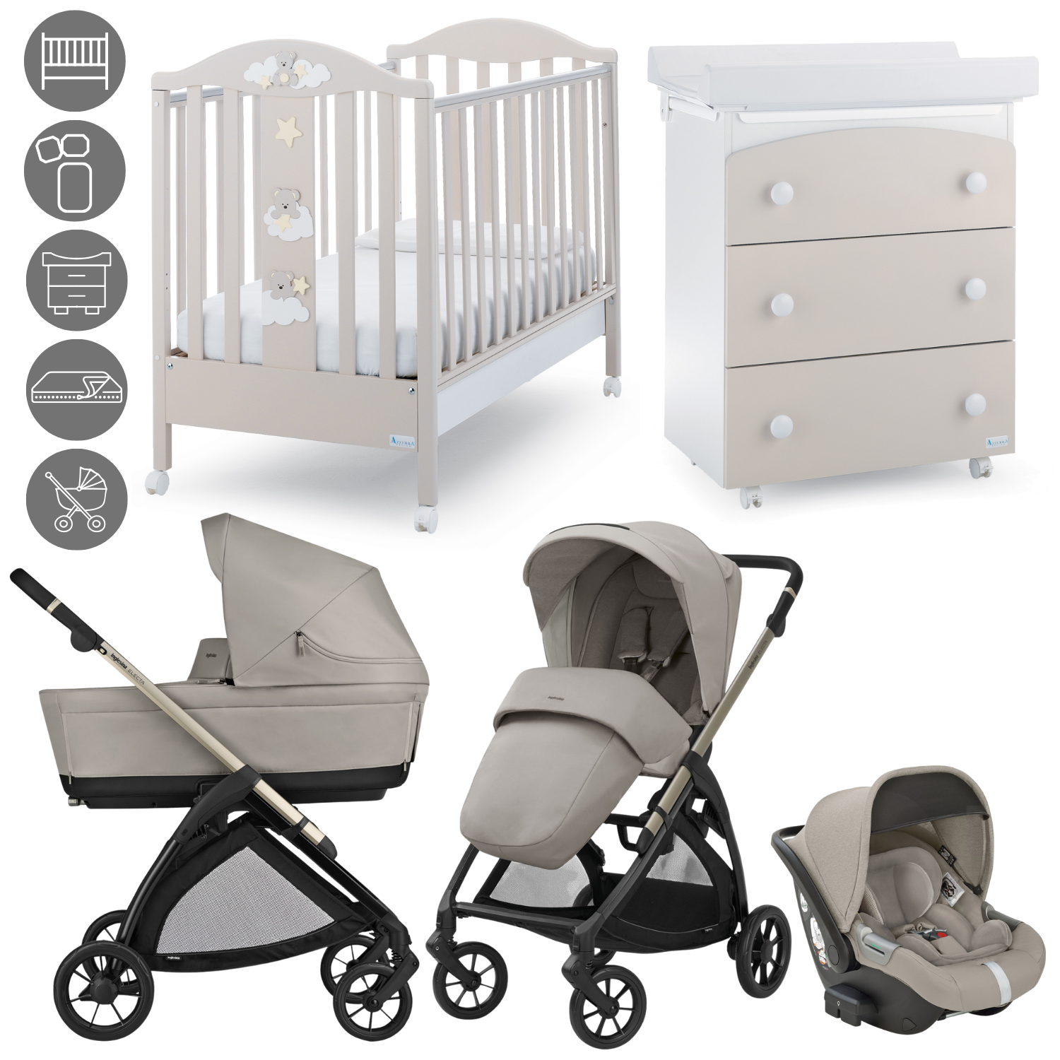 copy of Erbesi Tato und Trio Electa Inglesina Schlafzimmer-Set