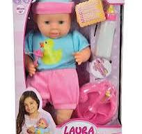 Bambola Baby Laura con Biberon Magico e Accessori