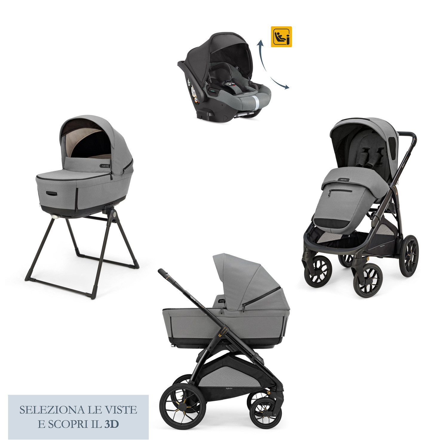 Poussettes Trios Inglesina Aptica XT Darwin -Magnet Grey