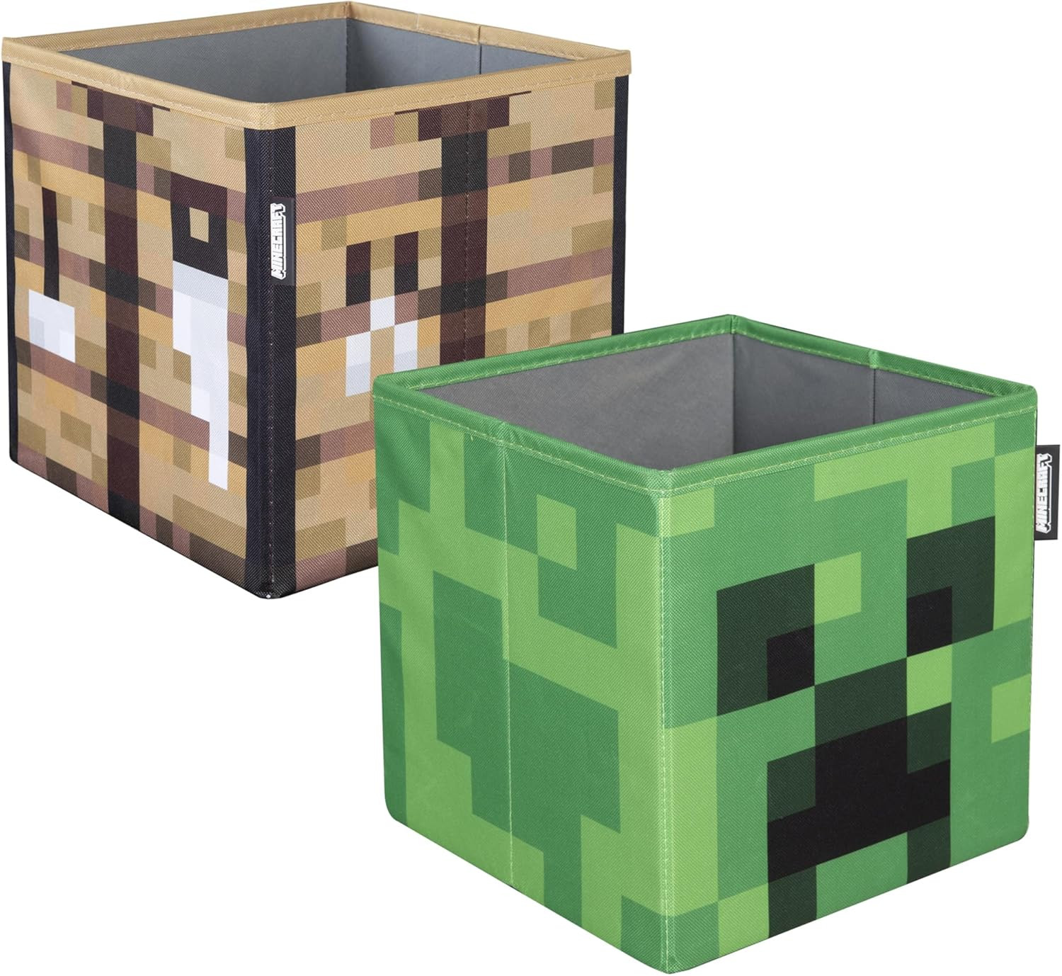 Ensemble de 2 boîtes de rangement en tissu Minecraft