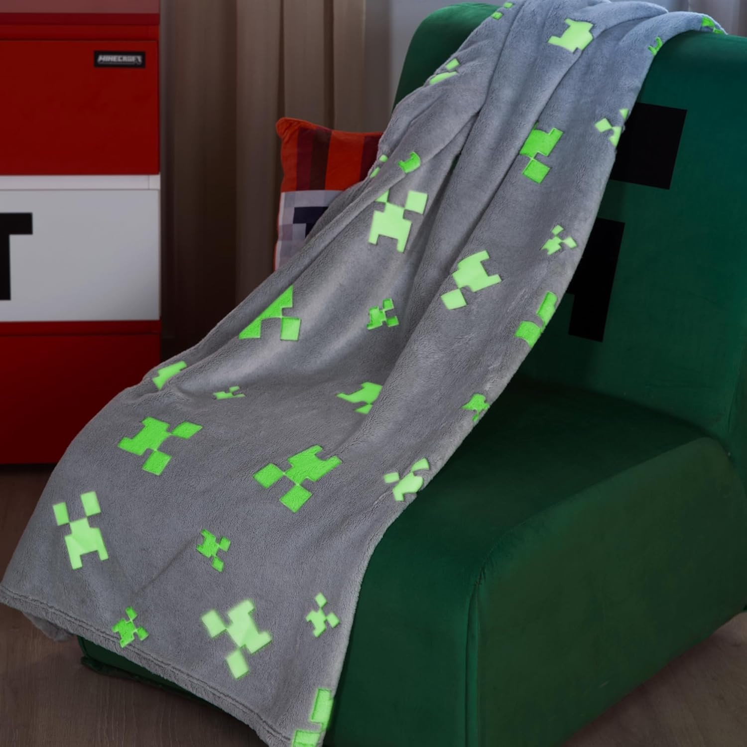 MINECRAFT - Morbida coperta che si illumina al buio
