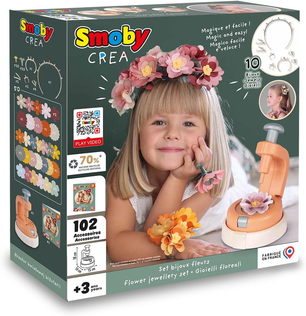 Conjunto de joyería con forma de flor Smoby Créa
