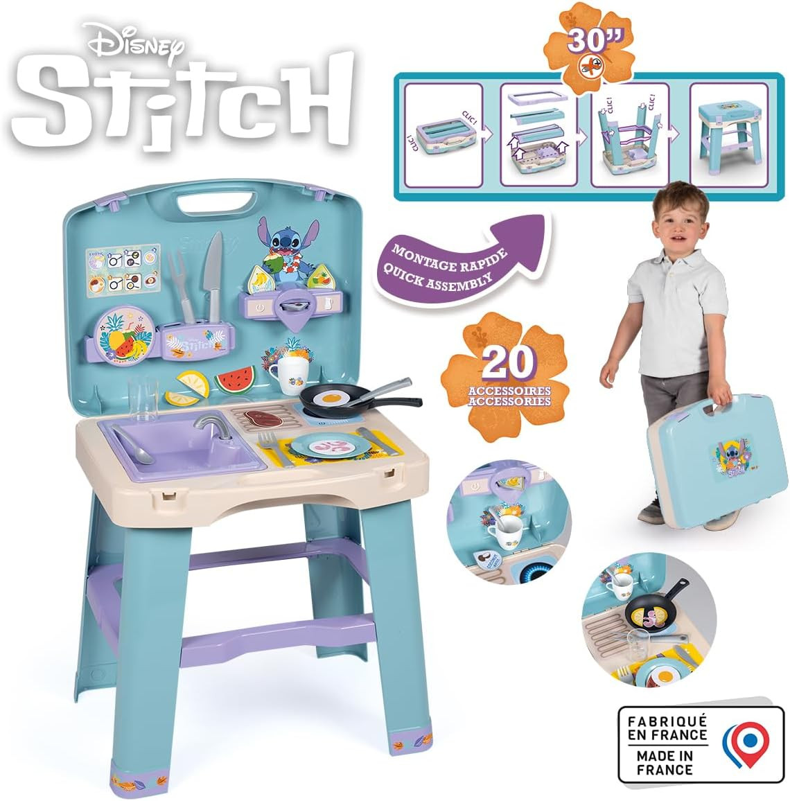 Smoby - Stitch - Cocina - Maleta plegable