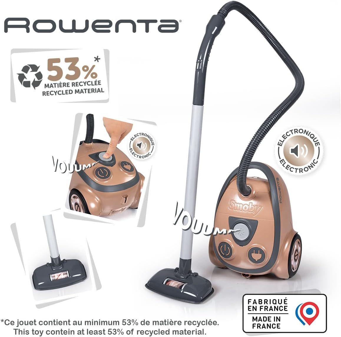 Aspirateur cylindrique Smoby - Rowenta - Réplique parfaite