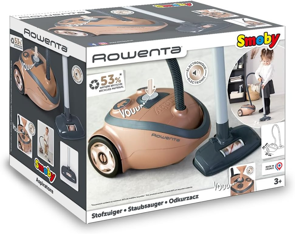 Aspiradora cilíndrica Smoby Rowenta - Réplica perfecta