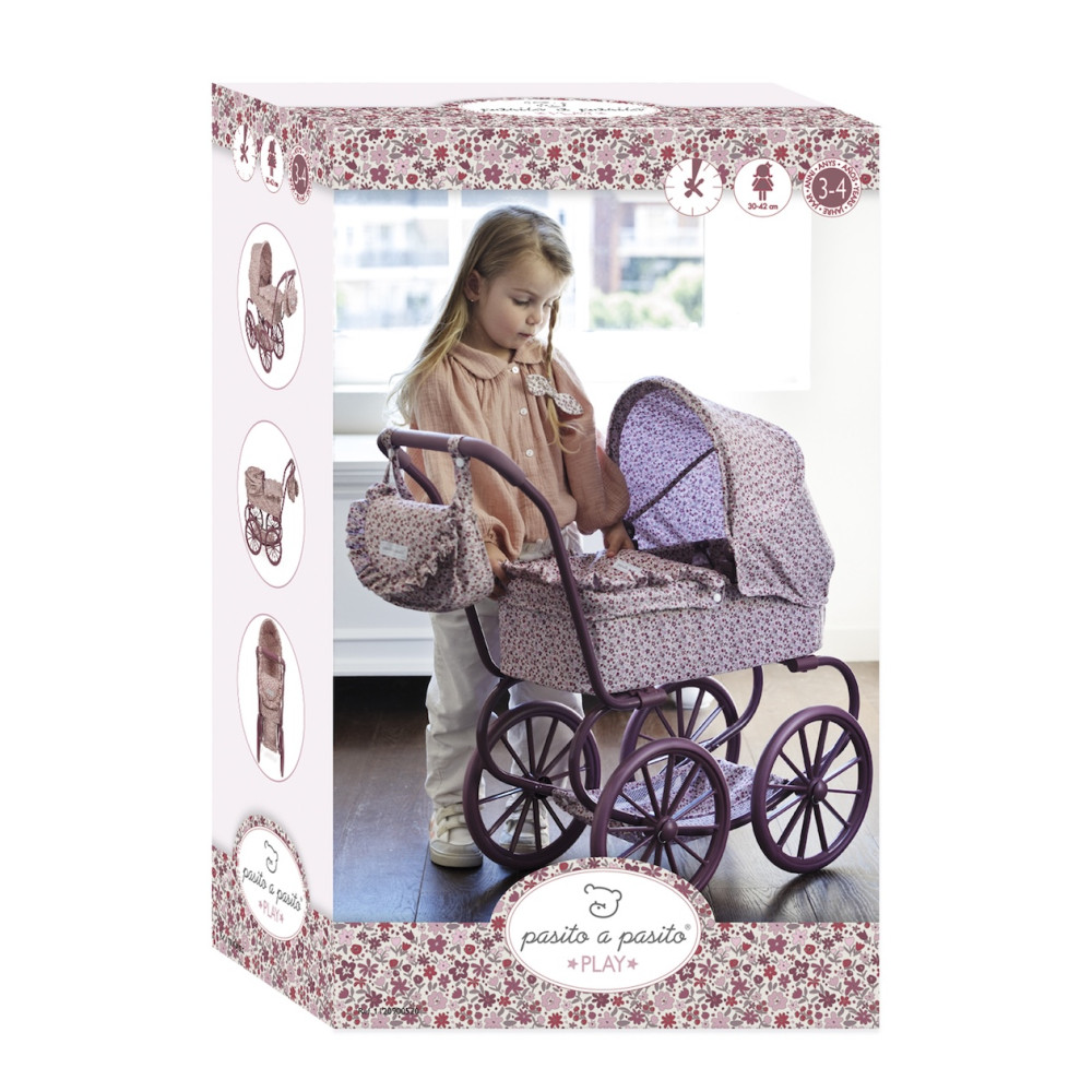 Kinderwagen mit Kirschblüten und großen Rädern