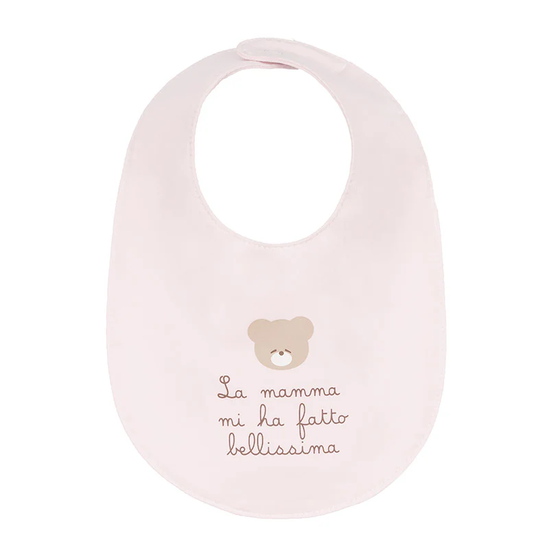 Bavoir rose Nanan « Maman m'a rendue belle »