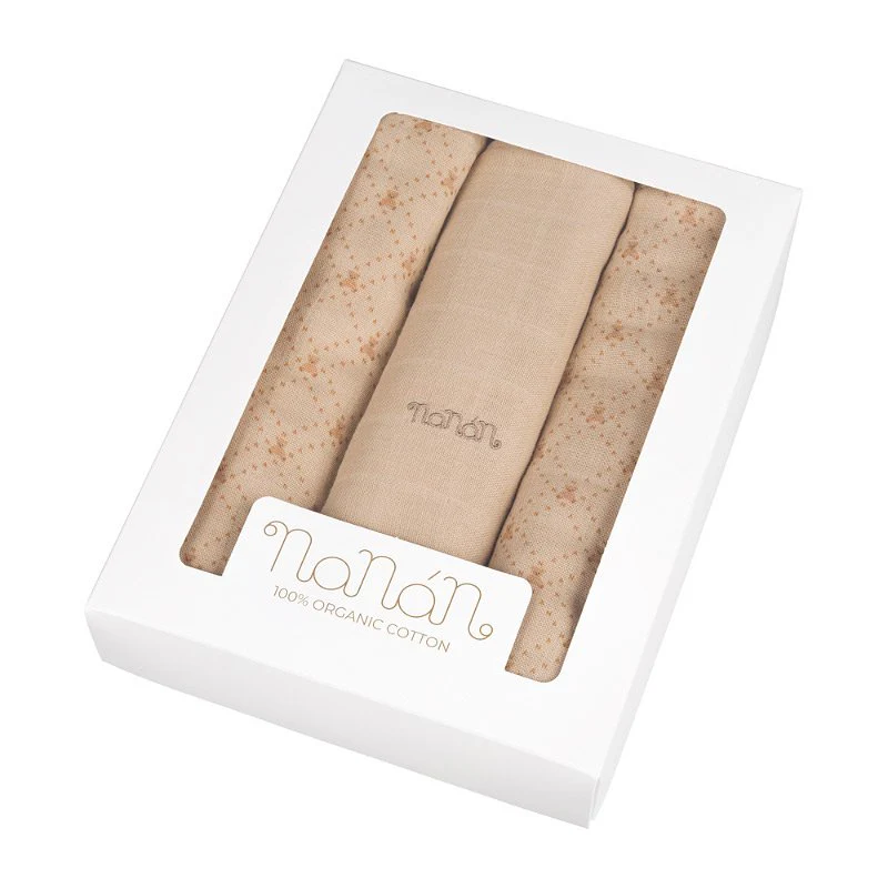 Lot de 3 mousselines Nanan 80x80 cm