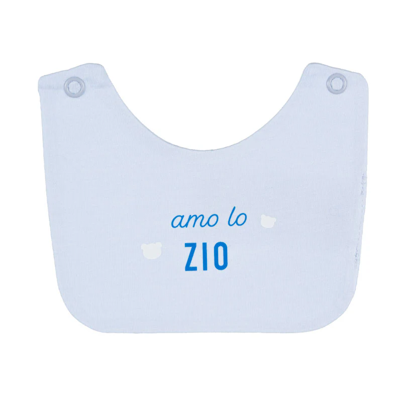 Baberos Nanan con texto azul "Amo a la tía/tío"