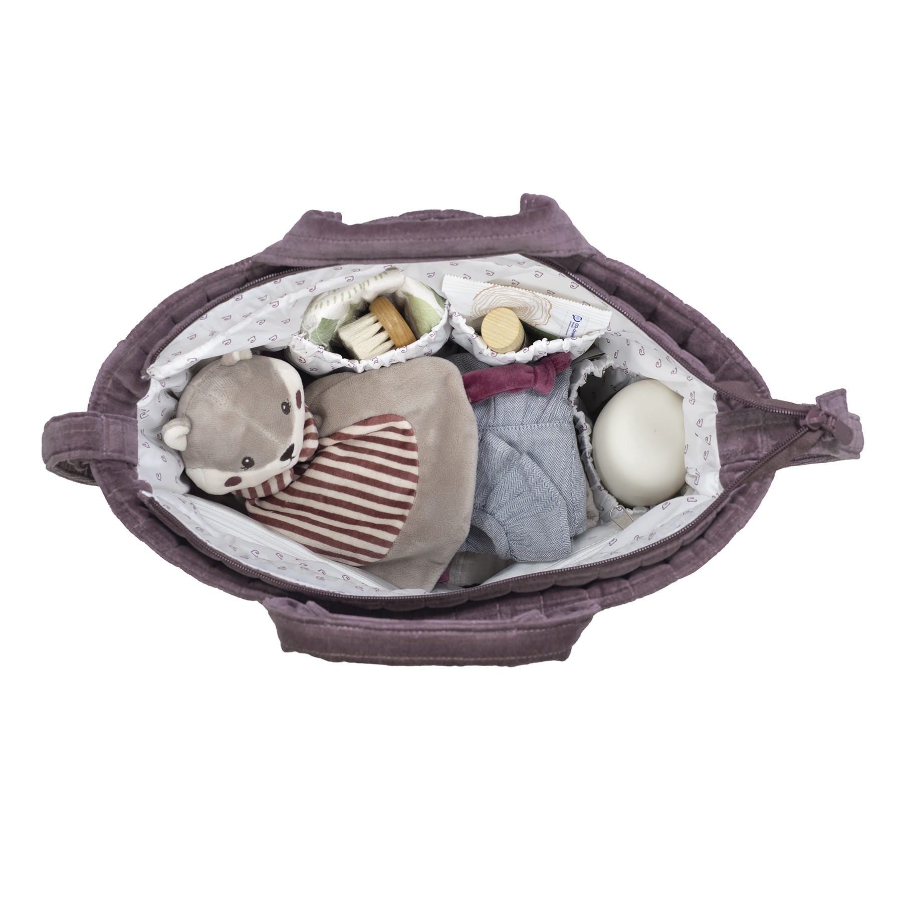 Bolso cambiador Pasito a Pasito Terciopelo Cereza