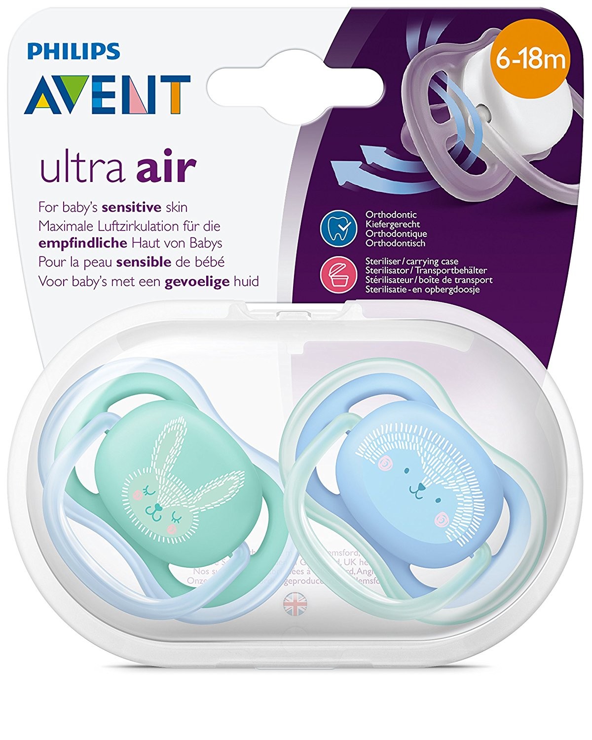 copy of Avent Sucette Ultra Air 6-18 Mois Bleu/Vert