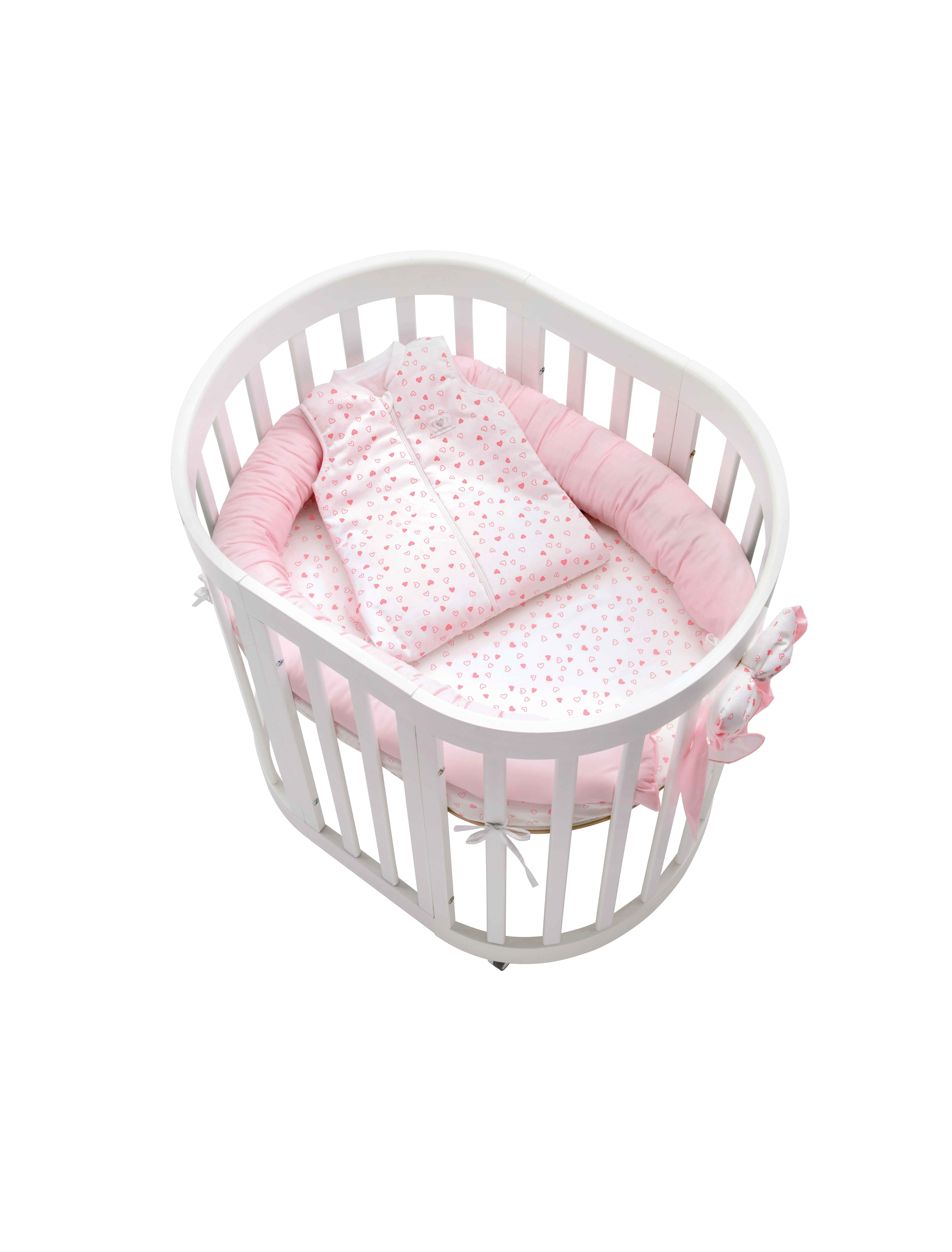 Babybett mitwachsend Cuoricini Leonardo-Naturale