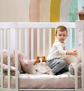 Babybett mitwachsend Cuoricini Leonardo-Naturale