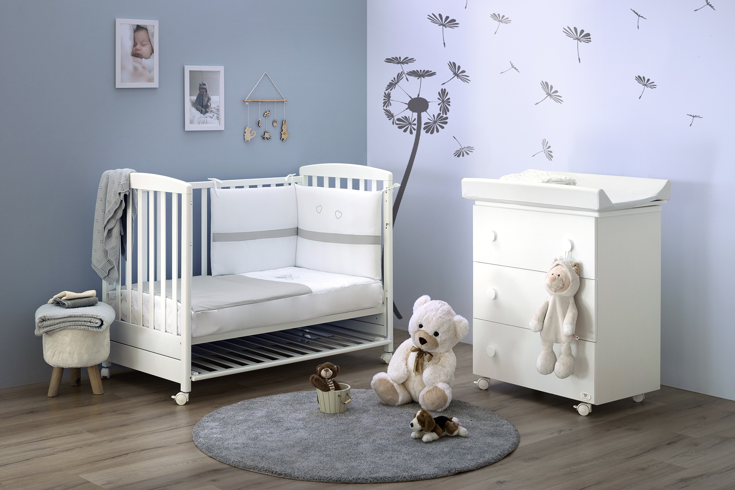 Lettino Praim Co-Sleep Cuoricini Bianco