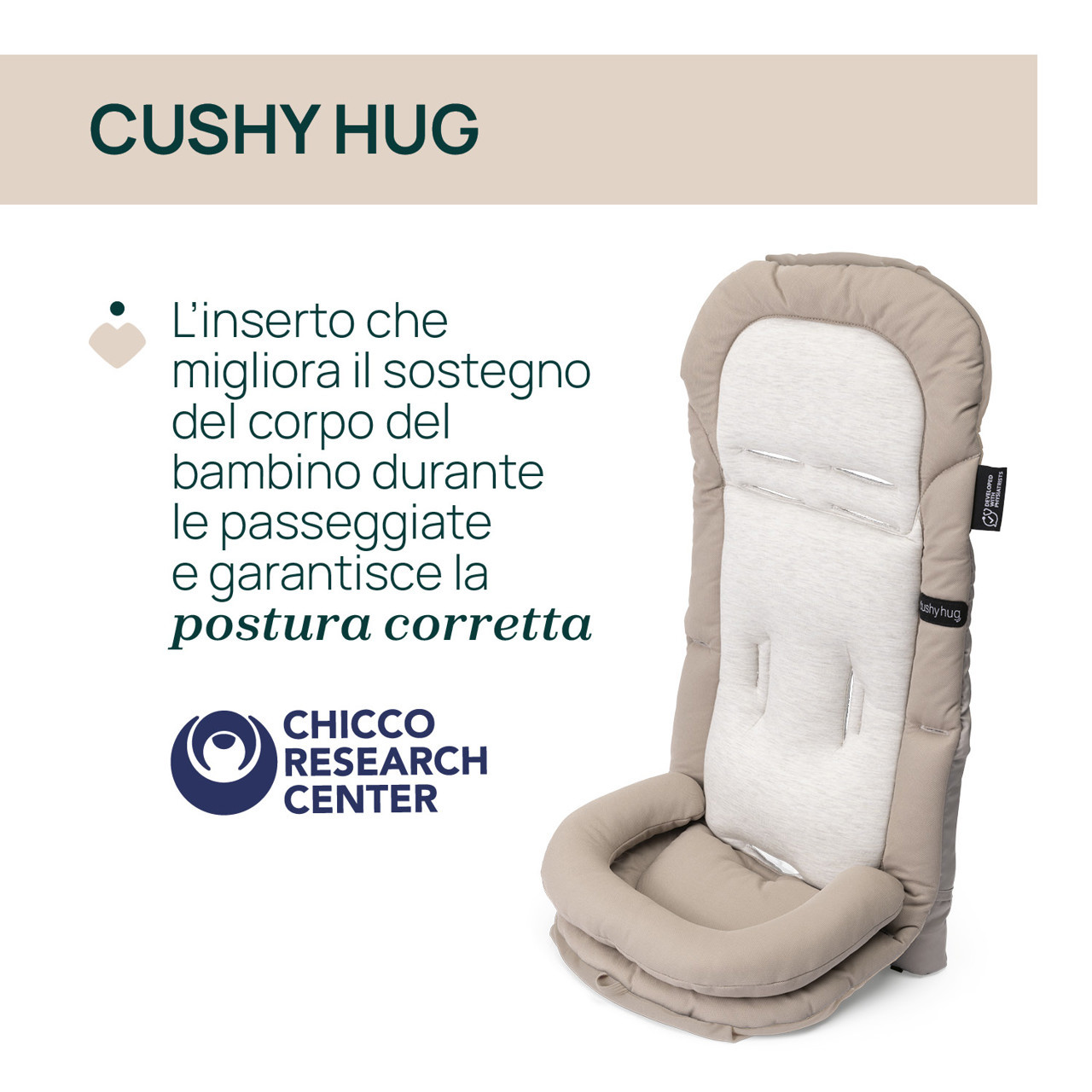 Cushy Hug Reducer für den Chicco Mysa Kinderwagen Beige
