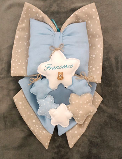 Fiocco Nascita Personalizzato Azzurro