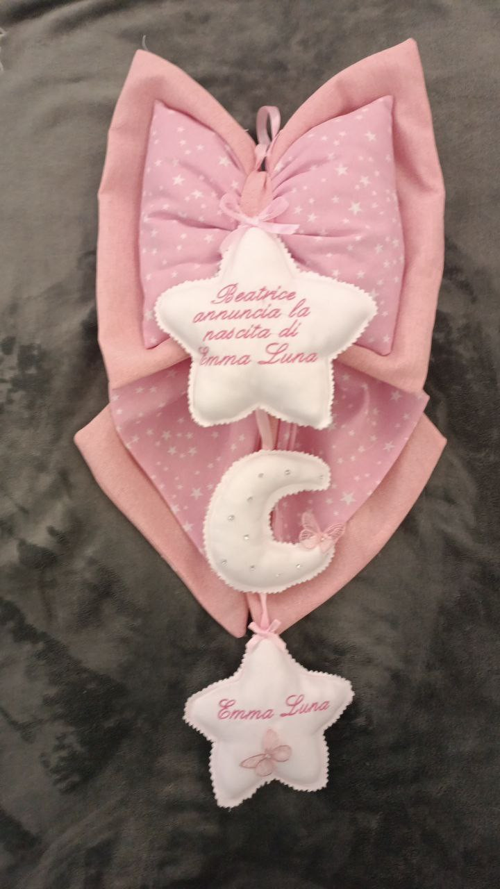 Fiocco Nascita Personalizzato Rosa