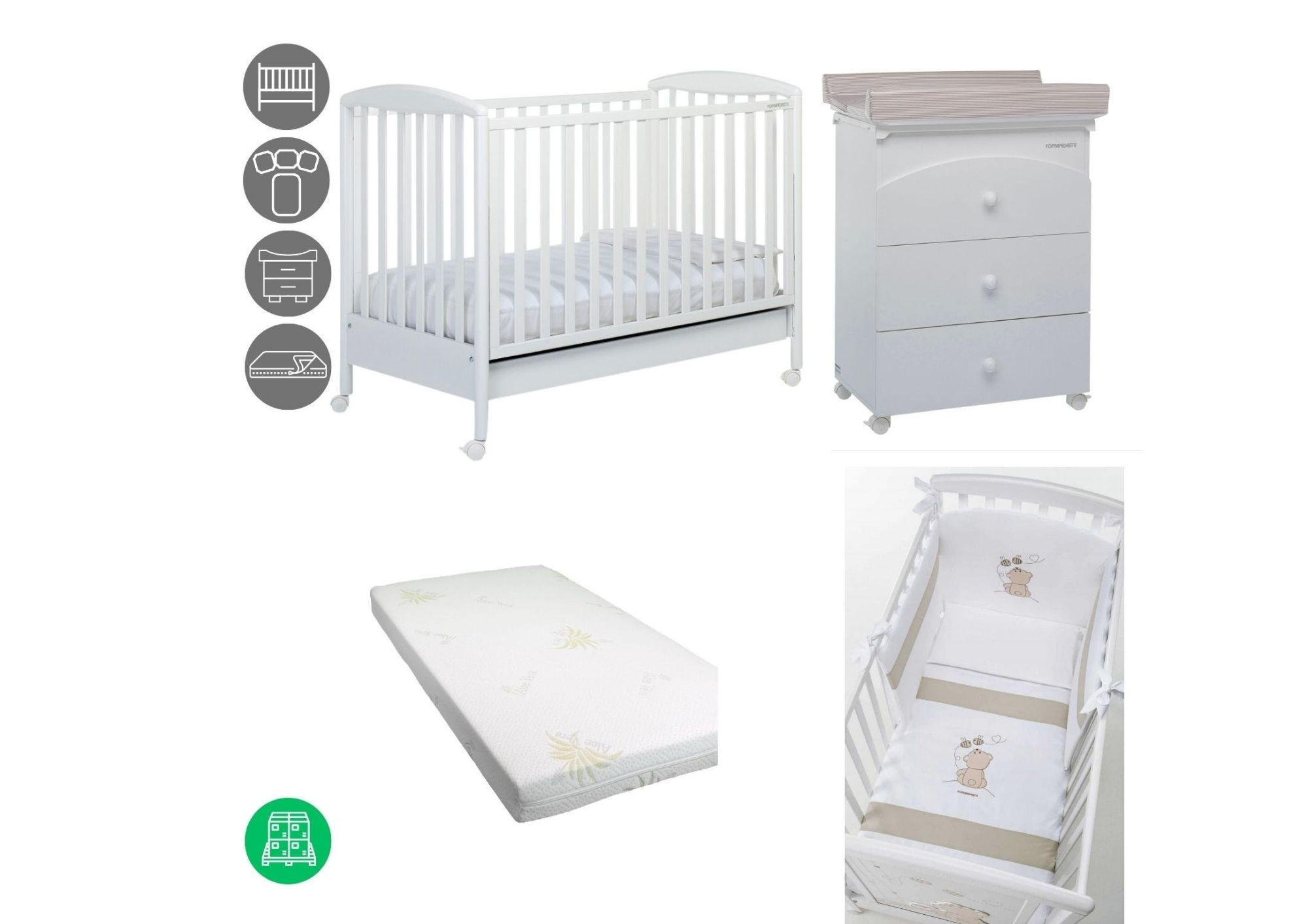 Babyzimmer Foppapedretti Lucy - Bianco
