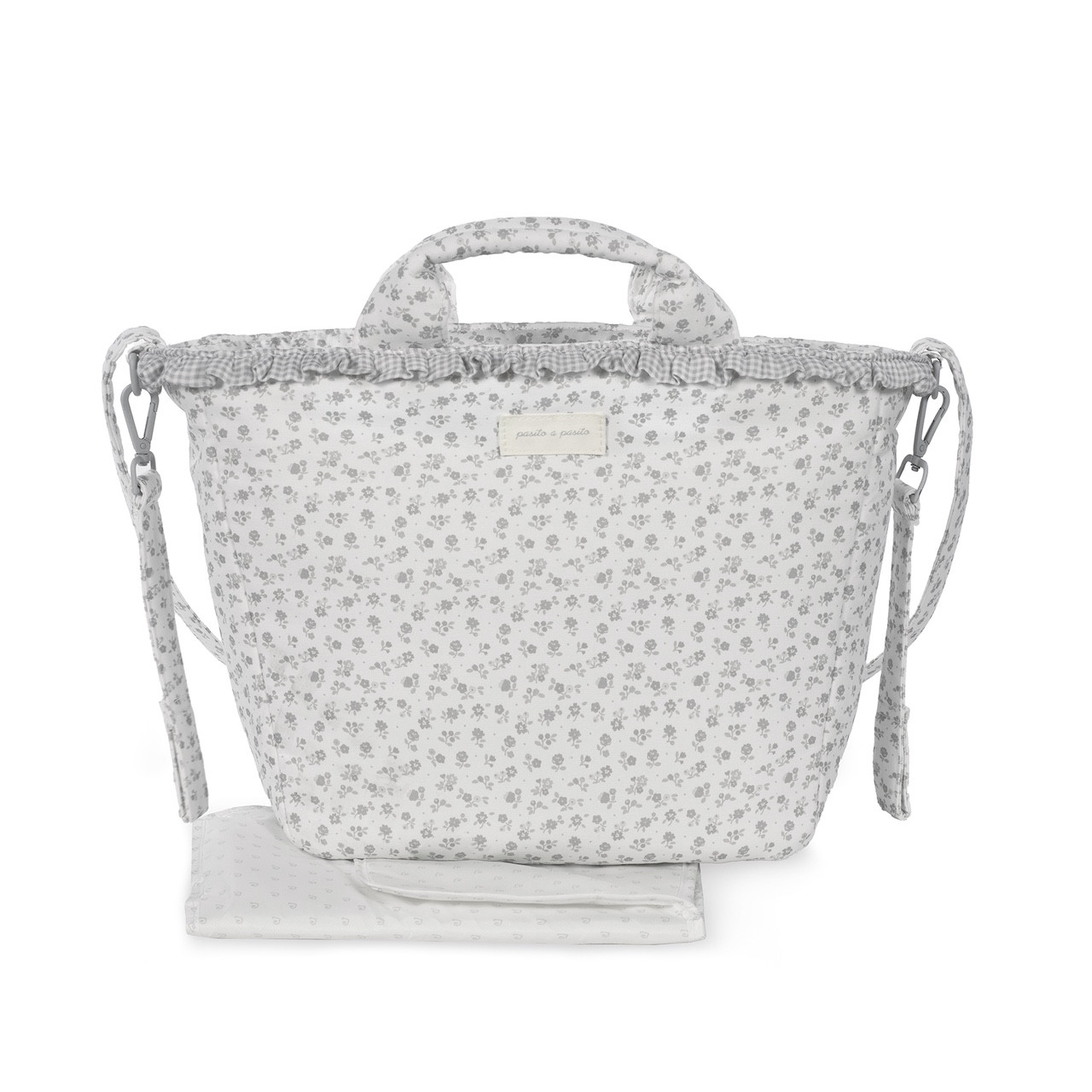 Bolso cambiador Little Bloom Flor Gris