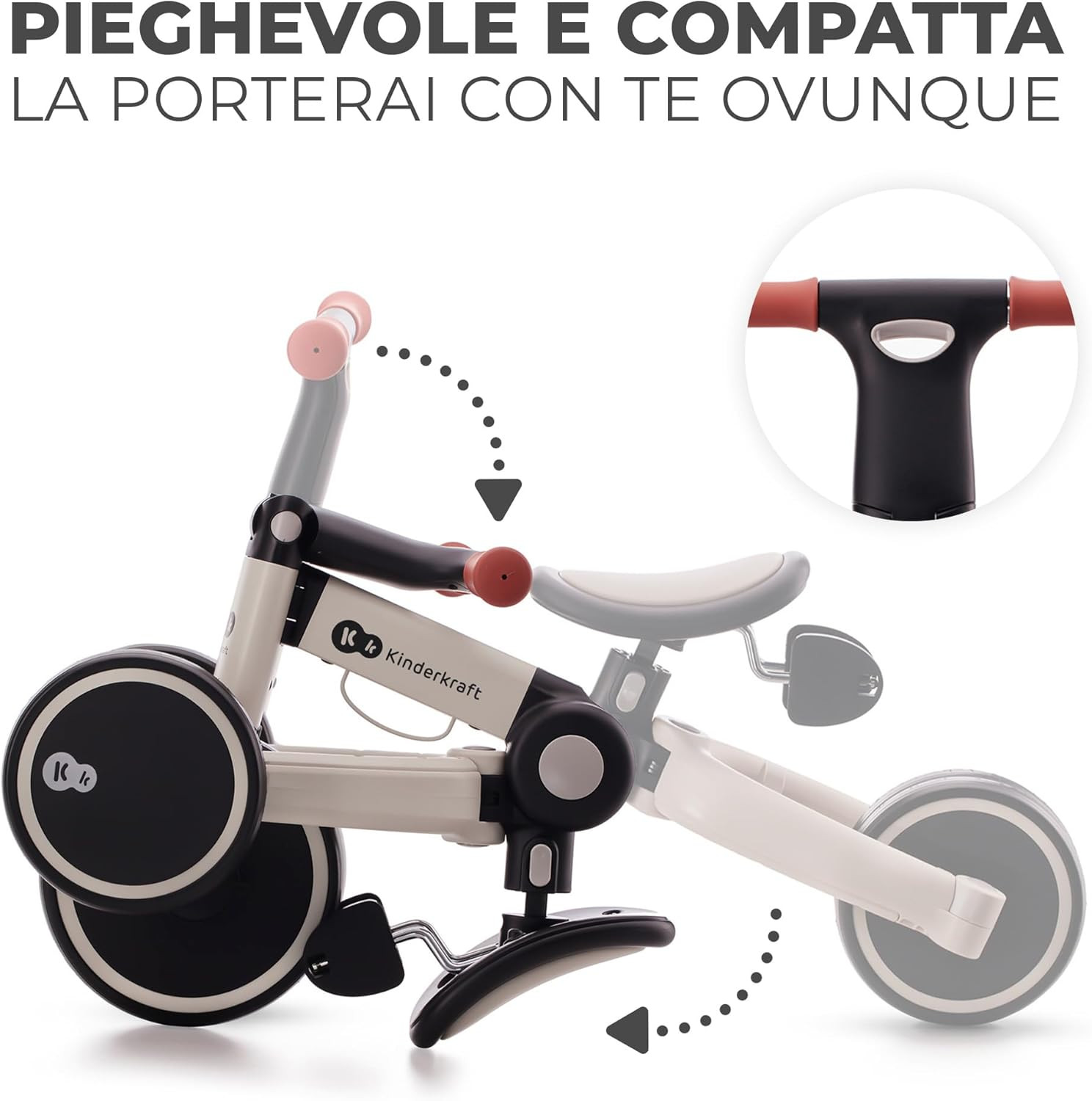 Kinderkraft Triciclo 3in1 4TRIKE, Mini bici,