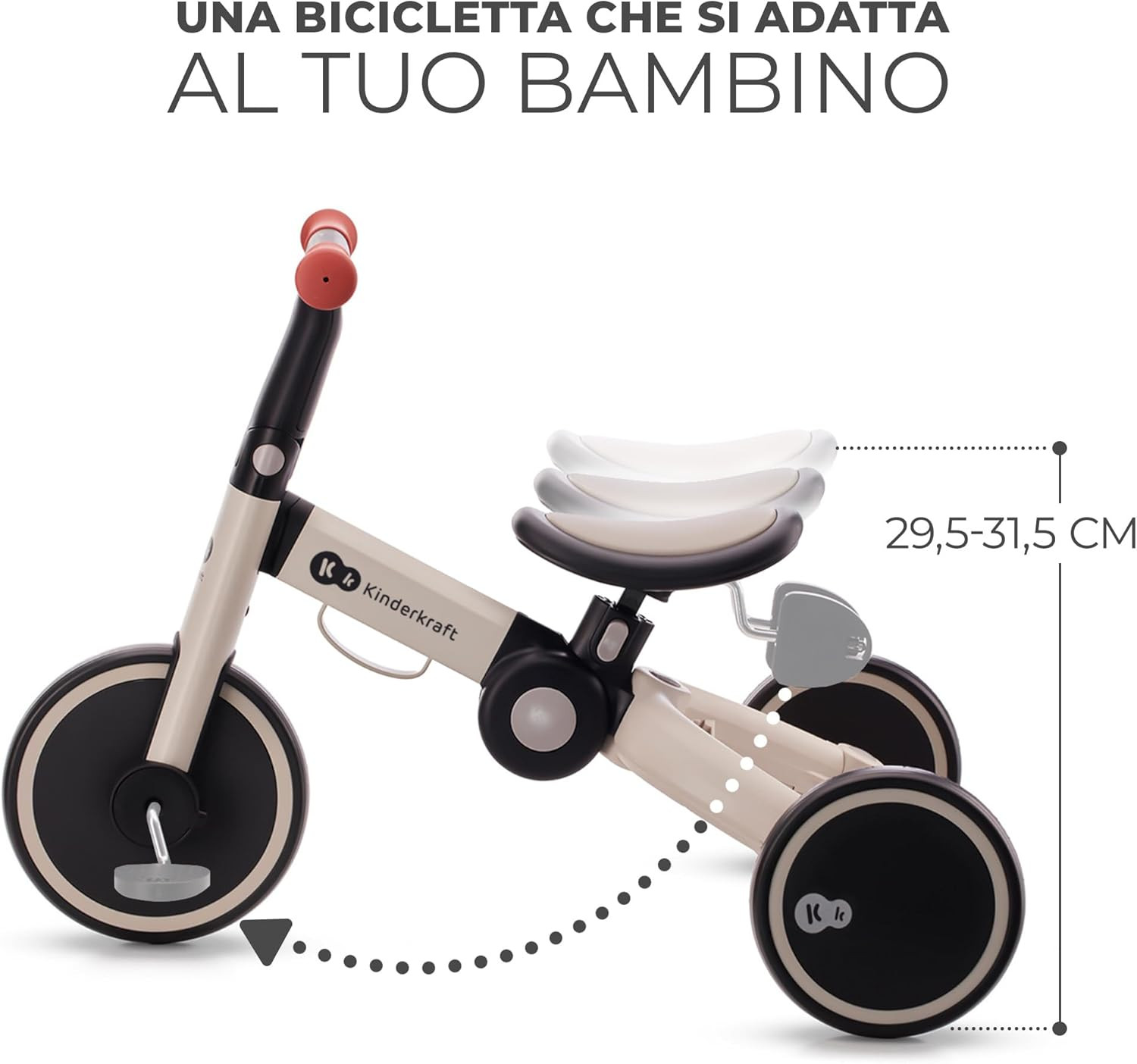 Kinderkraft Triciclo 3in1 4TRIKE, Mini bici,