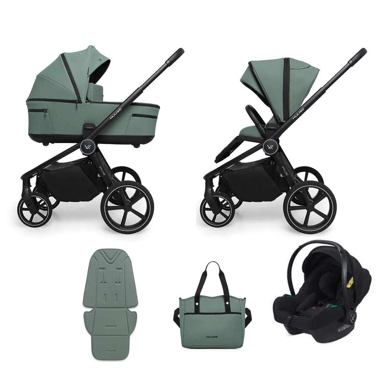 Kombikinderwagen 2in1 Muuvo Muuvo Five - Pine Green