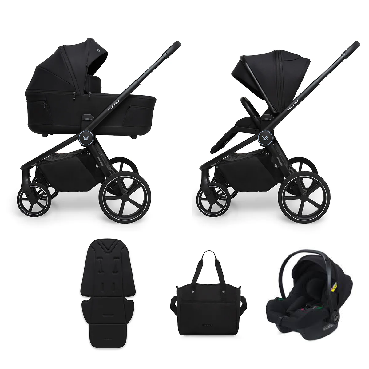 Kombikinderwagen 2in1 Muuvo Five -  Classic Black