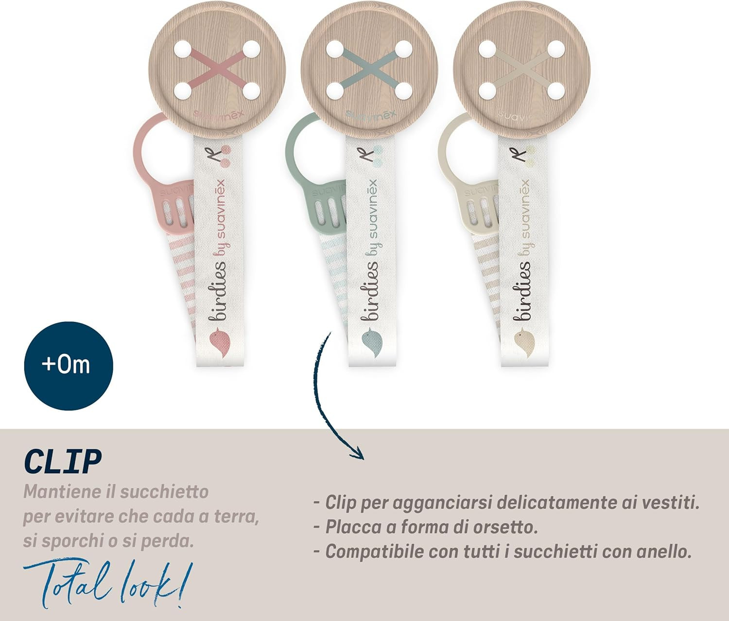 Clip In Tessuto Birdies Suavinex