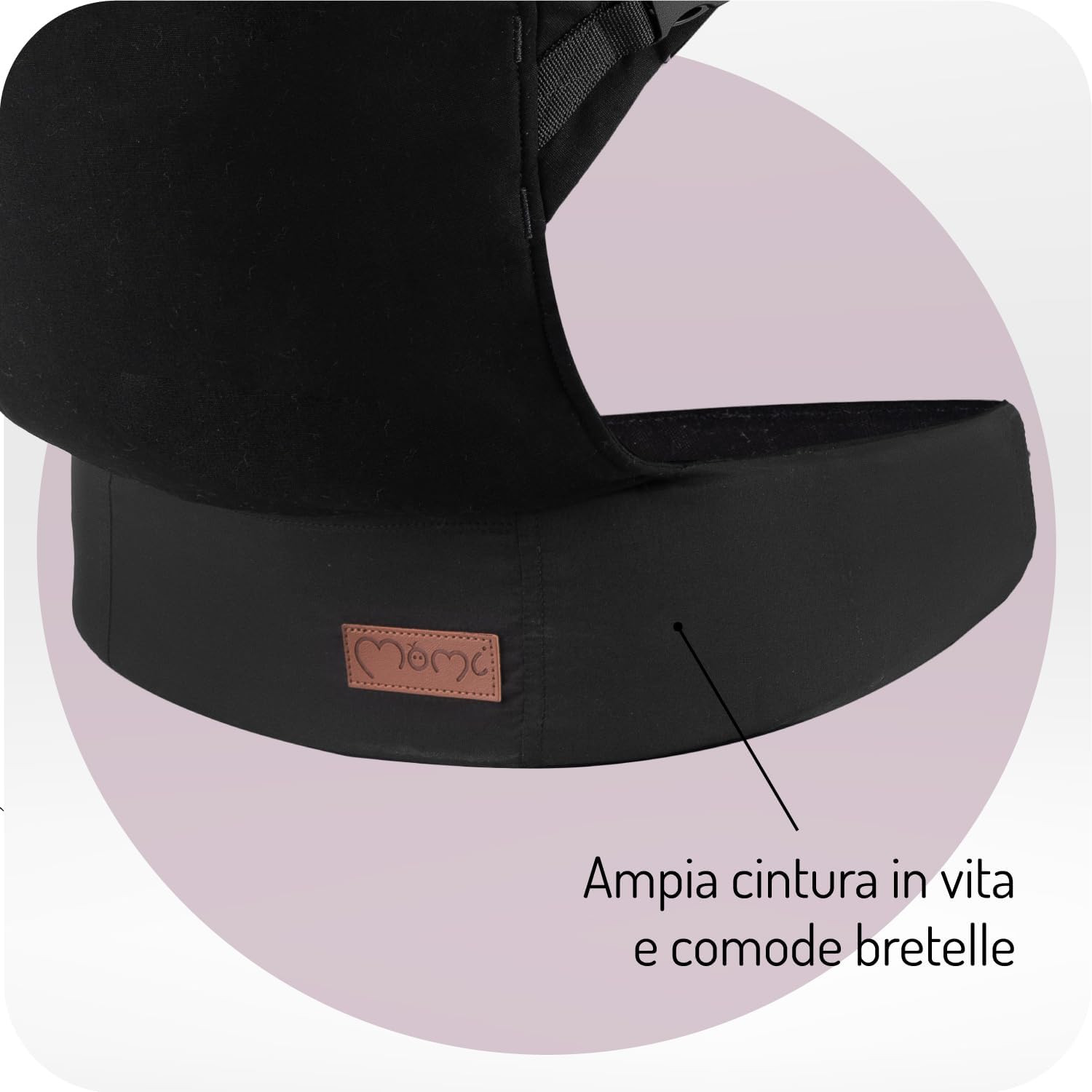 Marsupio MoMi COLLET fino a 20 Kg. Black