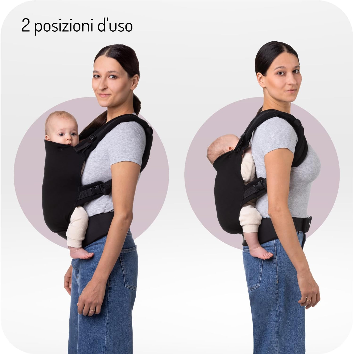 Marsupio MoMi COLLET fino a 20 Kg. Black