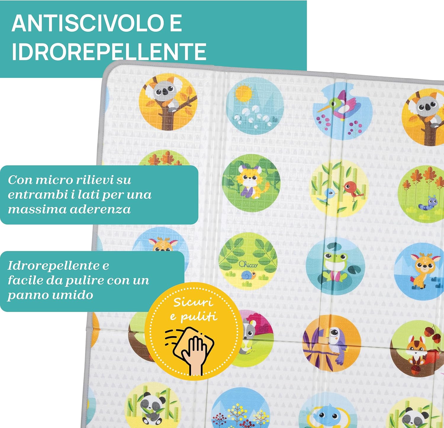 Tapete de juegos extragrande Chicco 2 en 1, 200x180