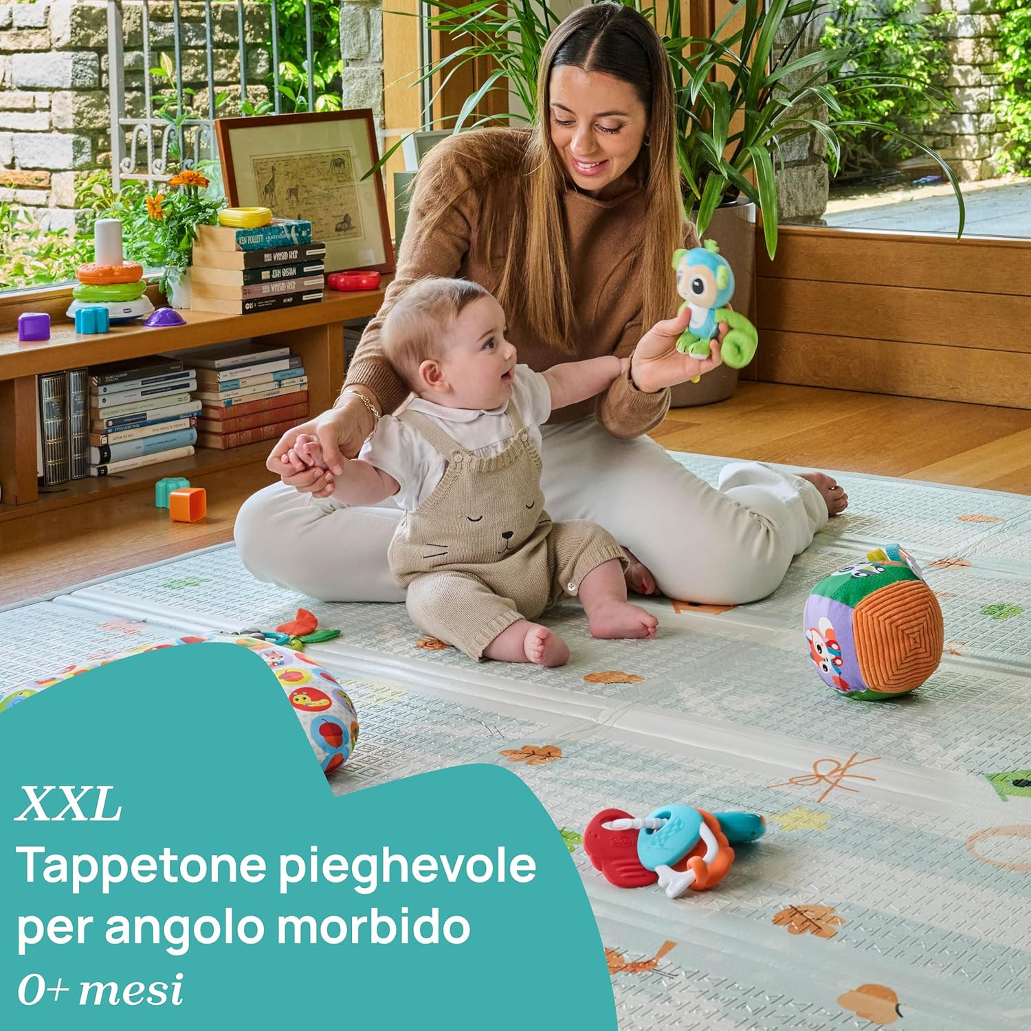 Tapete de juegos extragrande Chicco 2 en 1, 200x180