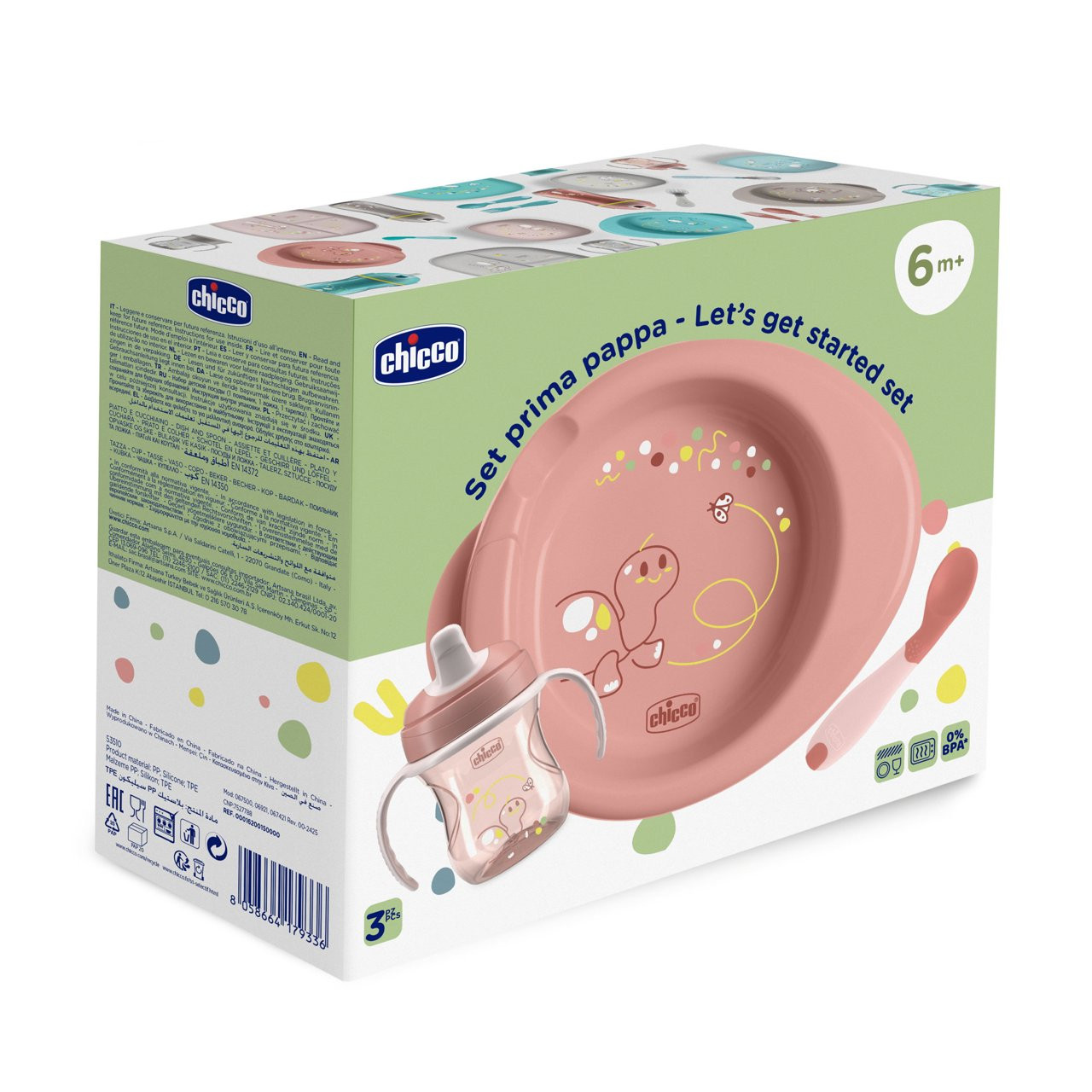 Ensemble premier repas Chicco rose 6 mois et plus