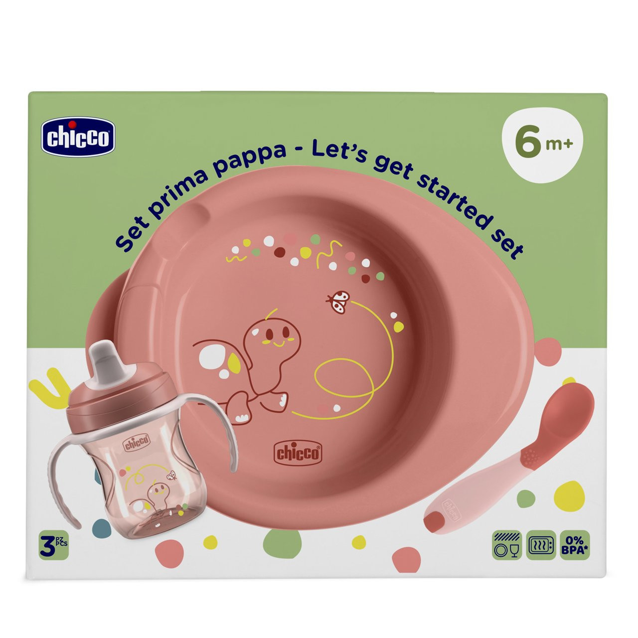 Chicco Set Rosa para la Primera Alimentación (6 meses o más)