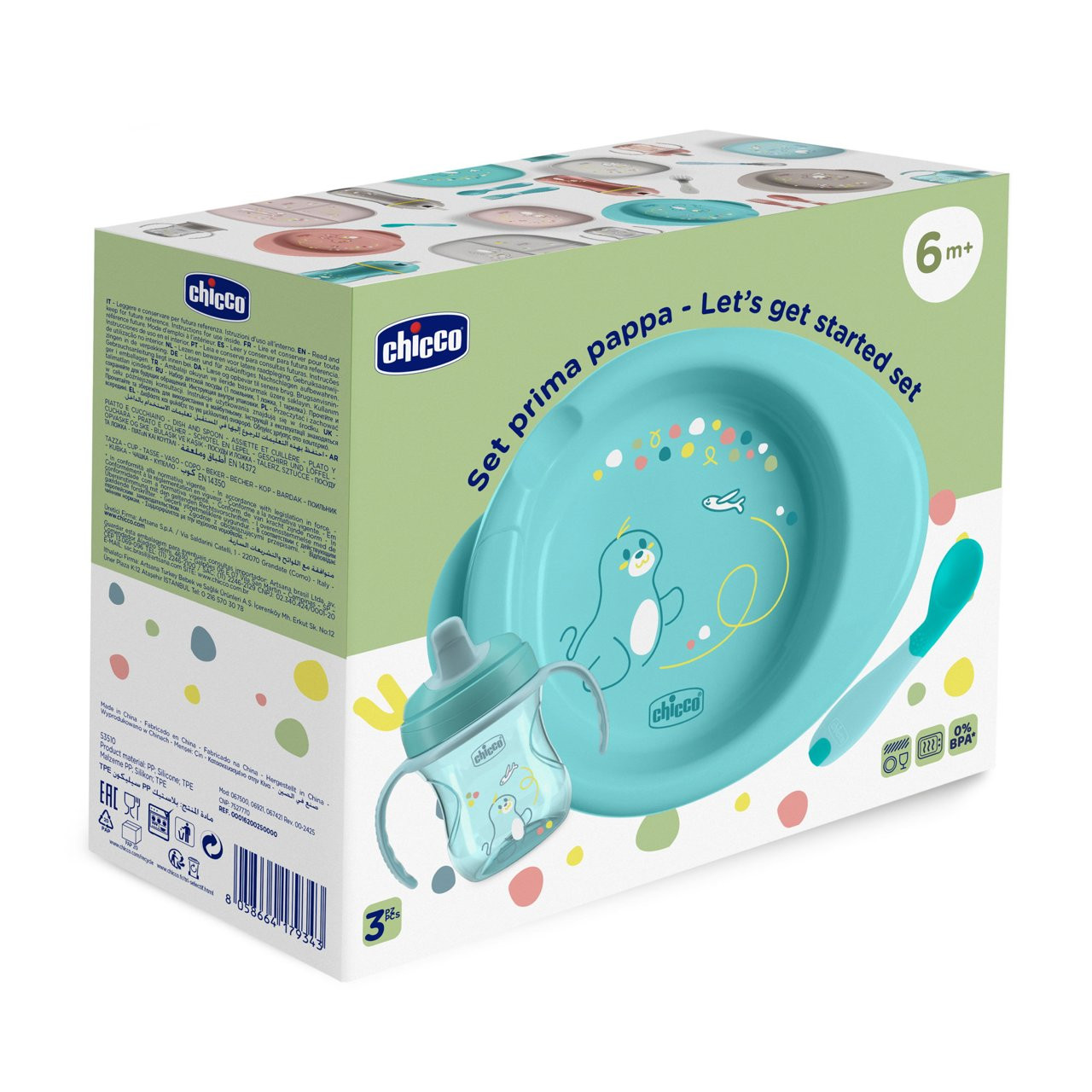 Coffret premier repas Chicco 6 mois et plus, bleu