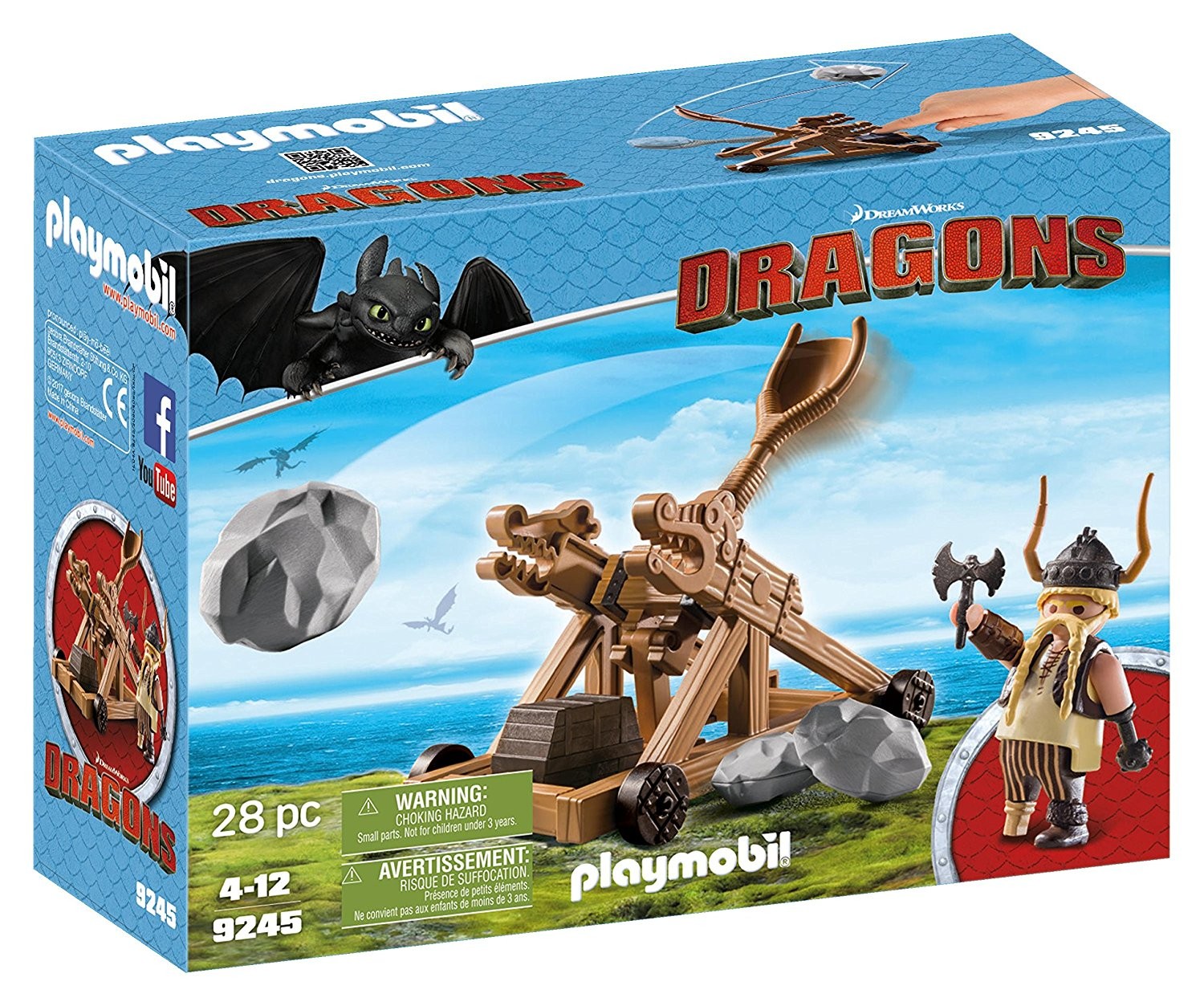 Playmobil Gueulfor avec catapulte Dragons