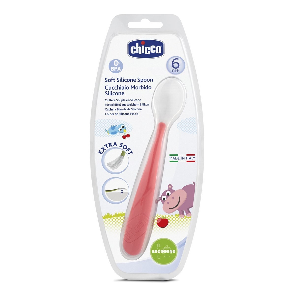 Cucchiaio In silicone Arancione Chicco