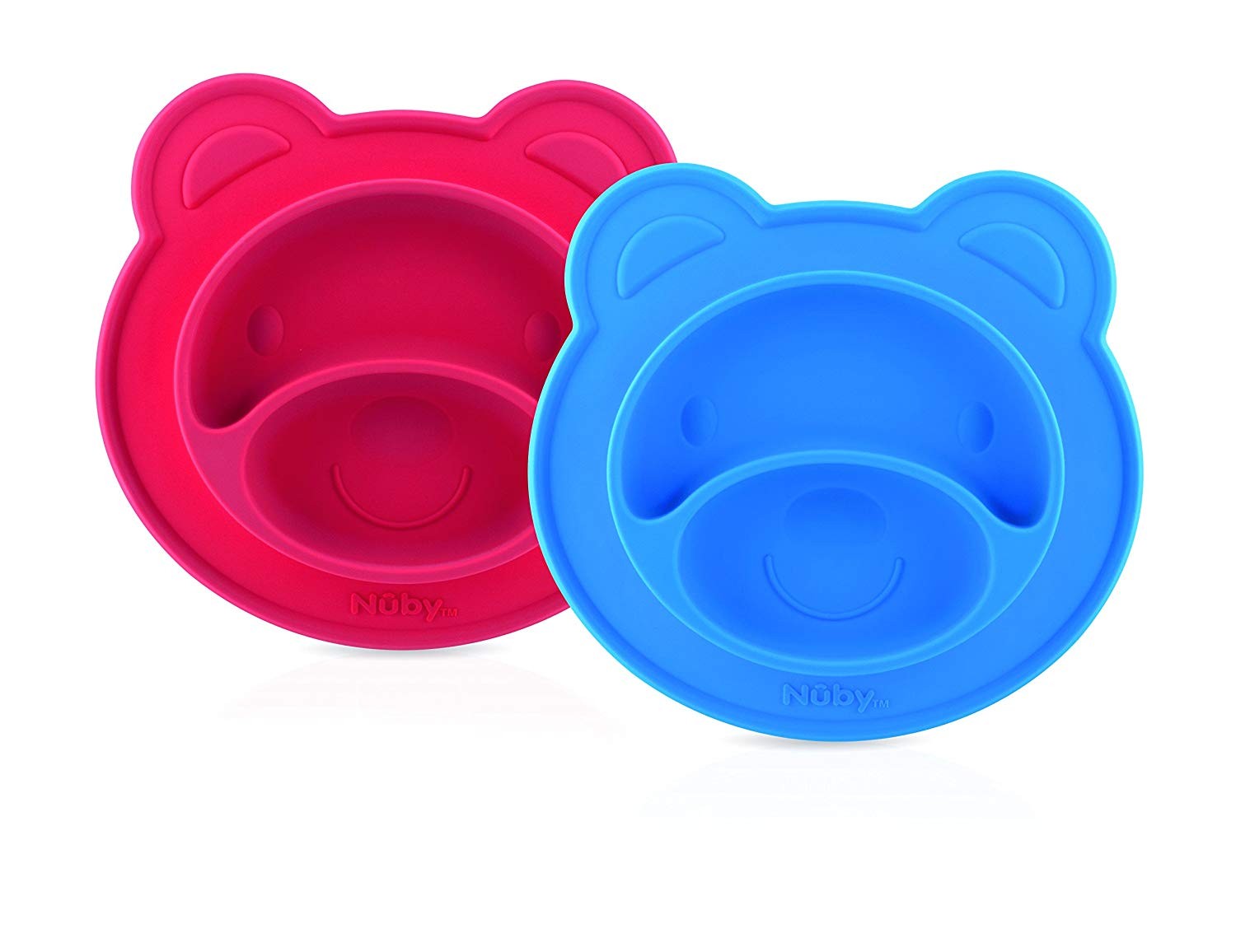 Assiette Ventouse Silicone Ours Nuby Rouge