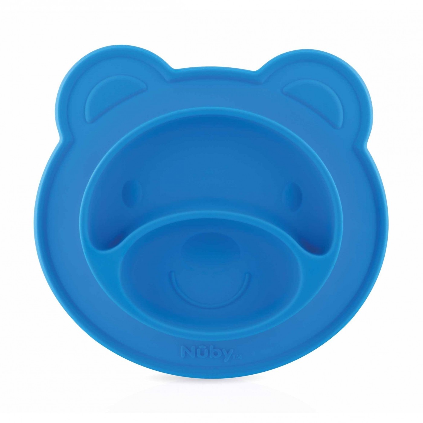 Assiette Ventouse Silicone Ours Nuby Bleu