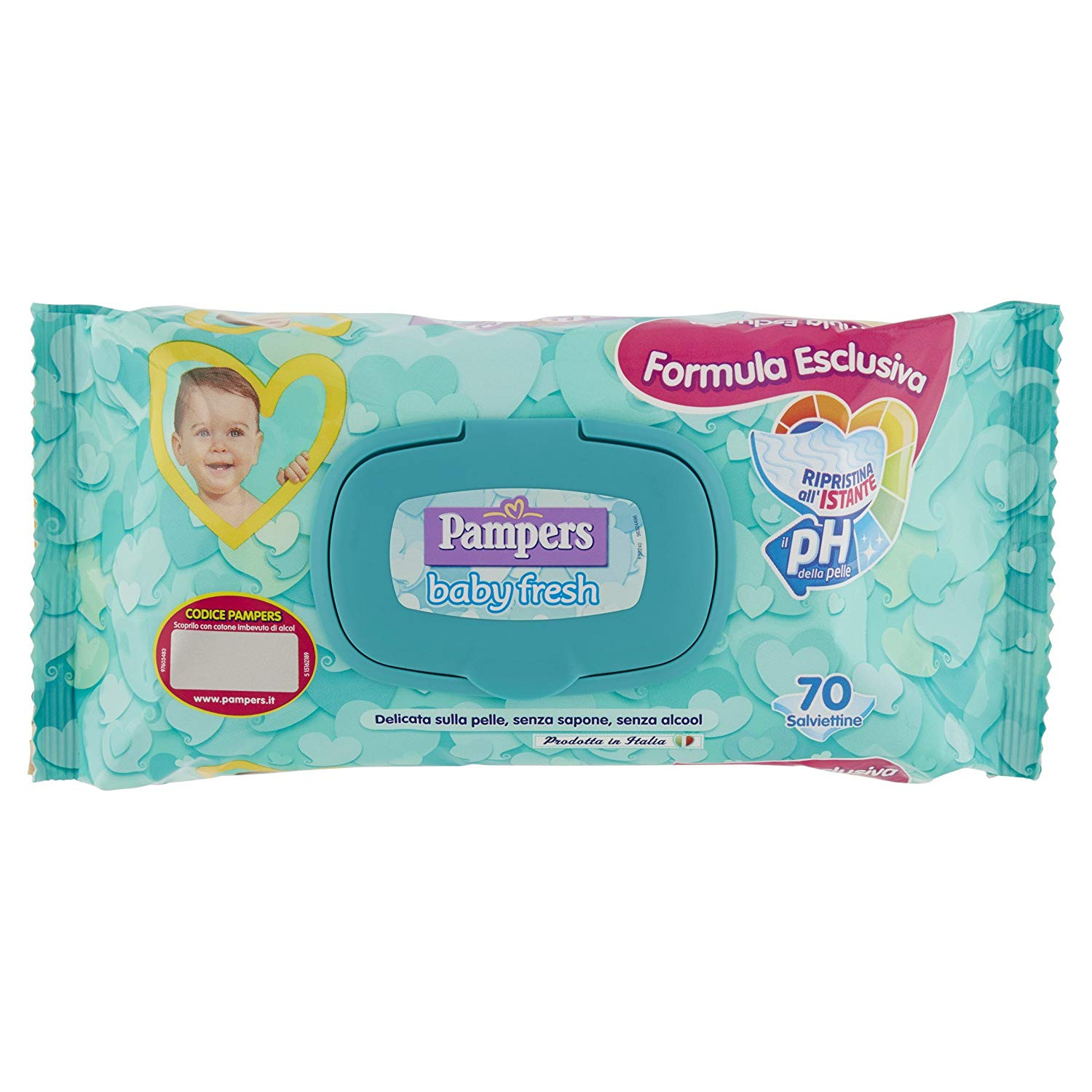 Pampers Salviettine Sensitive - 168 Salviettine - Struccanti E Detergenti Per Pelle Delicata Neonati - Senza Profumo Con Estratti Naturali