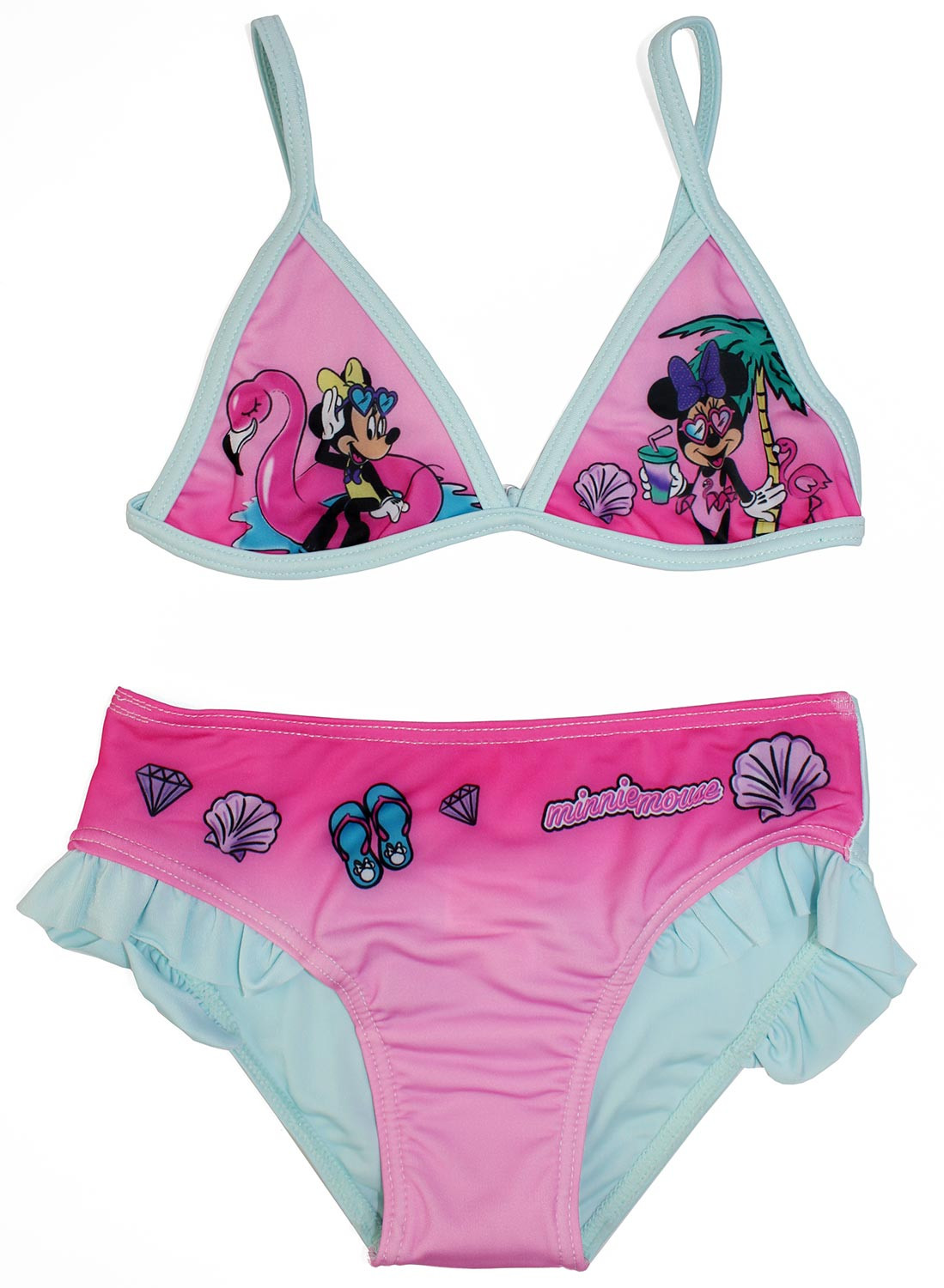 Costume Bikini Minnie Azzurro - 5/6 Anni